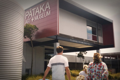 Family going to Pataka Art and Museum in Porirua